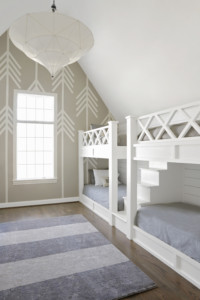 Custom built bunk beds in child's bedroom