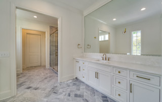 Master bathroom with large marble shower
