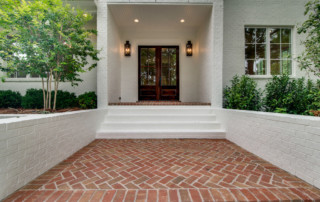 Custom built home exterior walkway