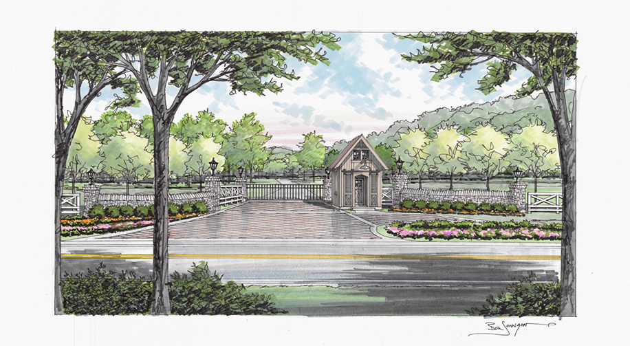 Rendering of front gate for Sloan Valley Farms