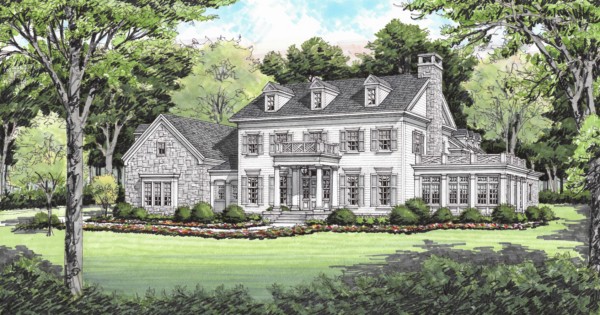New England Colonial, Baird Graham Construction, Architect Catherine Sloan, Rendering by Ben Johnson
