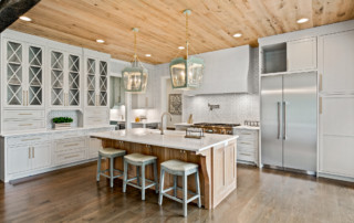 Kitchen with gorgeous wood and light gray styled furnishings